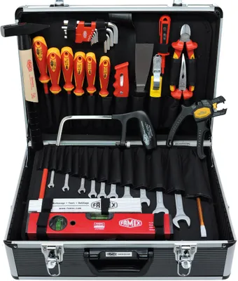 Produktbild von FAMEX 789-10 Alu Werkzeugkoffer mit Werkzeug Set für den Elektriker - PROFESSIONAL