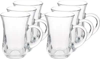 Produktbild von Pasabahce 55411 Keyif Teegläser mit Henkel 145ml transparent 6 Stück