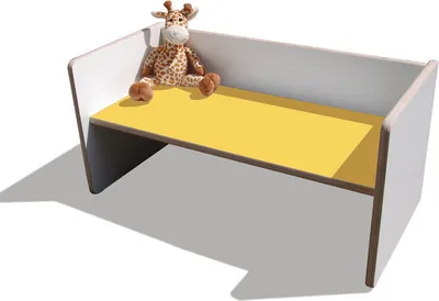 Produktbild von ELI Wendetisch/Bank - Mini - Weiß mit bunter Sitzfläche - Gelb