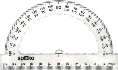 Obrázek produktu pro Spoko úhloměr 12 cm, 180 ° - transparentní