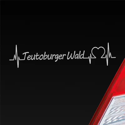 Produktbild von Auto Aufkleber Teutoburger Wald Puls Herzschlag mit Ferien Region Motiv 19x4 cm Silber Sticker Heckscheibenaufkleber