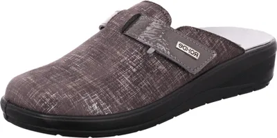 Produktbild von Rohde Damen Pantoffel Klett Hausschuh gemustert Stretch Catania 6165, Größe:38 EU, Farbe:Grau