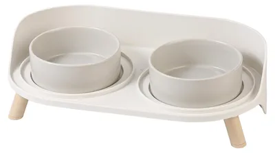 Image de Distributeur de nourriture et deeau surélevé pour chats, avec une base antidérapante