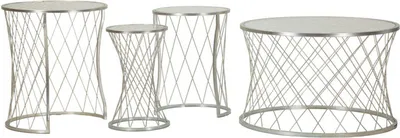 Image de FURNLUX Table basse Noah Argent 70cm (4 pièces) / Couleur principale : Argent / Dimensions : 70 x 55 x 70 cm