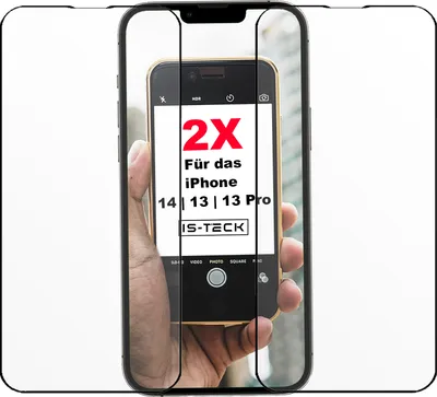 Produktbild von 2x Für iPhone 14 | 13 / Pro Full Cover Panzer Schutz Glas Displayschutz Glas 9H Mit Schwarzem Rand
