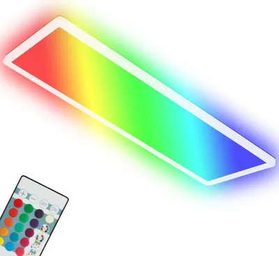 Produktbild von Briloner Leuchten  Ultraflache Deckenlampe RGBW, LED Deckenleuchte mit Backlight, Neutralweiß, LED Panel, Farbwechsel, Dimmbar, Fernbedienung, Weiß