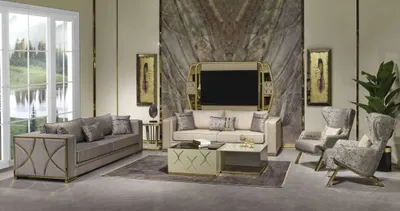 Produktbild von Luxus Sofagarnitur 3+3+1 Sitzer Set Design Sofa Polster Couchen Modern