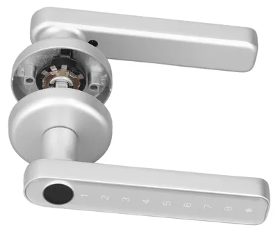 Fingerabdruck-Türschloss mit Zahlencode, Silber