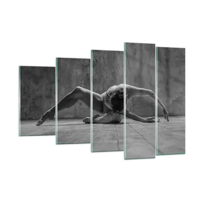 Produktbild von Bilder auf glas - 5 Teile - Tanz Schwarzweiß Frau - 150x100cm - Glasbilder - Wandbilder - Bilder - zum Aufhängen bereit - Wanddekoration aus Glas - Glas Bilder - Wandbild auf Glas - GEG150x100-4352