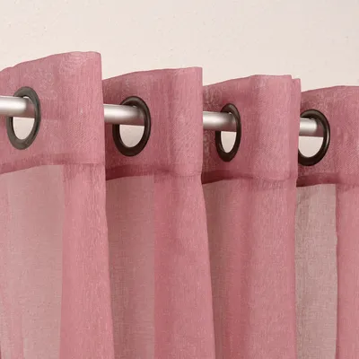 Produktbild von Ösengardine einfarbig Voile Struktur altbeere 135x260cm