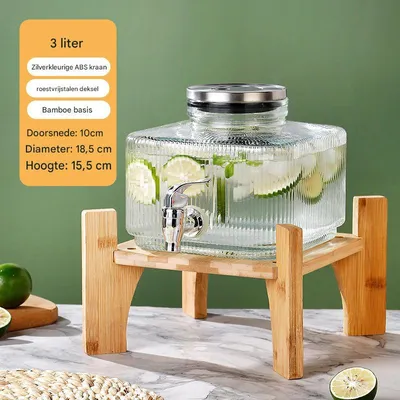 Produktbild von Drinksdispenser 1 Stk, Auslaufsicherer Edelstahlhahn, Weithalsdesign Für Kalte Getränke Auf Feiern Und Im Garten