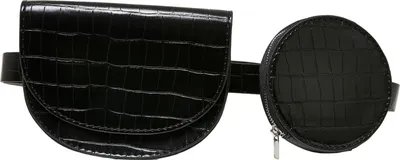 Produktbild von Urban Classics TB5136 | Croco Synthetic Leather Double Beltbag One Size - Farbe: Black - Größe: One Size