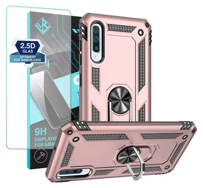 Produktbild von Armor Outdoor Handyhülle für Samsung Galaxy A50 Handy Panzer Case Schutzhülle mit 9H Displayglas Displayschutz Farbe: Rosegold