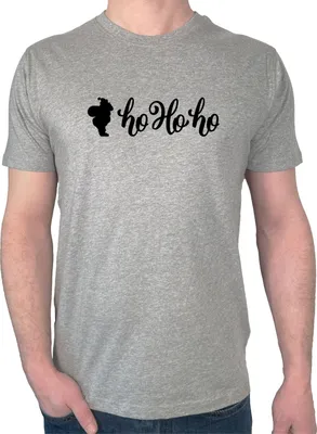 Produktbild von Huuraa Herren T-Shirt Santa Claus Ho Ho Ho L Sport Grey Bio Baumwolle Fairtrade Herrenshirt Geschenkidee