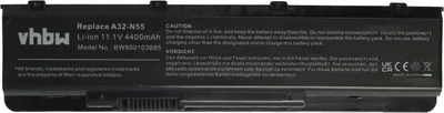 Produktbild von vhbw Akku Ersatz für Asus A32-N55, 07G016HY1875 für Notebook (4400 mAh, 11,1 V, Li-Ion)