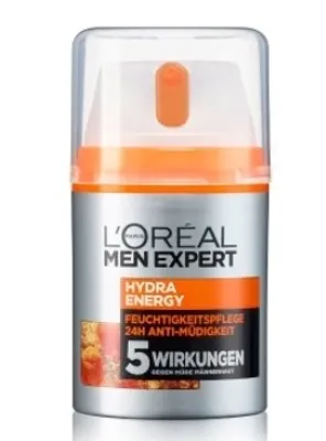 Immagine prodotto di L'Oréal Men Expert Trattamento viso per pelli stanche per uomini, Idratante rivitalizzante 24H anti-fatica con vitamina C e proteine, Hydra Energy 50ml