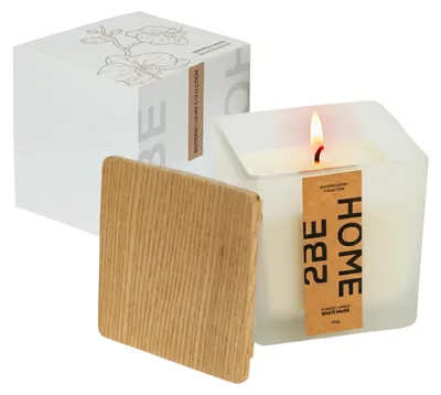 Productafbeelding van 2BEHOME Geurkaars White Musk 200 g - Tot 45 Uur - Natuurlijk Was