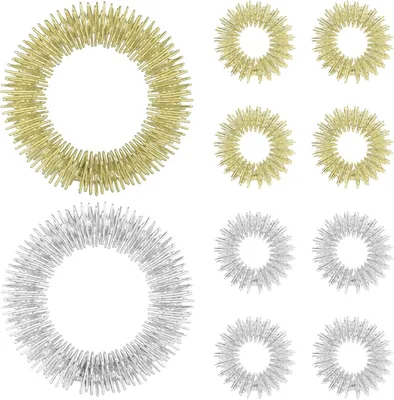 Produktbild von 20Stück Akupressur Ring Set, Finger und Handgelenk Massageringe für Stress Reduzierstück, Anti Stress Akupressurring, Fingermassage oder Zehenmassage Set für Erwachsene