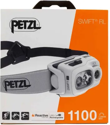 Produktbild von Petzl SWIFT RL, Stirnband-Taschenlampe, Schwarz, Weiß, Tasten, Akkustand, IPX4, CE, UKCA
