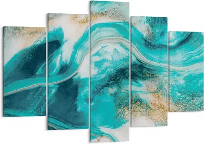 Produktbild von Bild auf Leinwand - Leinwandbild - 5 Teile - Wasser Meer Ozean - 150x100cm - Wand Bild - Wanddeko - Wandbilder - Leinwanddruck - Bilder - Wanddekoration - Leinwand bilder - Wandbild - EA150x100-5108