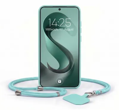 Produktbild von Handyhülle für Samsung Galaxy S25+ mit Handykette Band Kordel Hülle Case Schutzhülle Hellblau