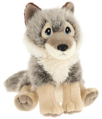 Produktbild von Keel Toys Plusch Wolf - Pluschtier - grau - sitzend - 25 cm - ausgestopfter Wolf