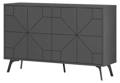 Image de Console en panneau mélaminé anthracite 123 x 62,4 x 35 cm
