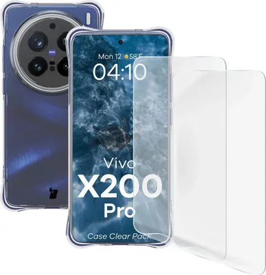 Produktbild von Bizon Case Clear Pack Hülle + 2x Displayschutzfolie Vivo X200 Pro