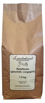 Produktbild von Lunderland Reisflocke 7,5kg vorgegarter, geschälter Reis  Einzelfuttermittel für Hunde