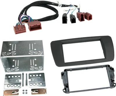 Image de Façade d'autoradio 2-DIN compatible avec Seat Ibiza(6J) tuam gris/harnais