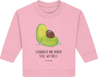 Produktbild von Mr. & Mrs. Panda Organic Baby Pullover Avocado Schwangerschaft 6. - 12. Monat - Baumwolle Pink - Geschenk, Schwanger, Geburt, Bullover, Liebe