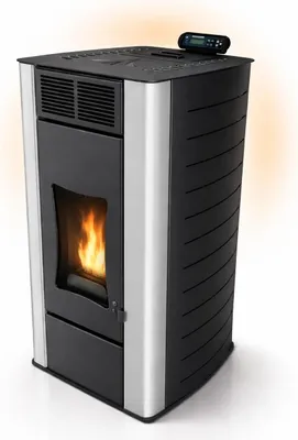 Immagine prodotto di UMBRELLA® P18 Stufa a pellet idrotermica 18 kW, 300 m³, A+, idonea per BAFA, serbatoio da 40 kg, 12,5 kW acqua, ECO, timer, WiFi Ready, nero, riscaldamento centralizzato