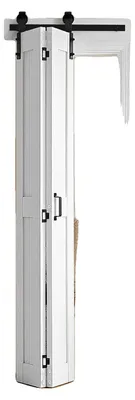 Obrázek produktu pro VEVOR Skládací posuvné dveře ve stylu stodolových vrat 609 x 2134 mm z MDF, s kováním a prostorově úsporným designem rámu ve tvaru H, skládací posuvné dveře do ložnice nebo obývacího pokoje, bílé (vyžadují montáž)