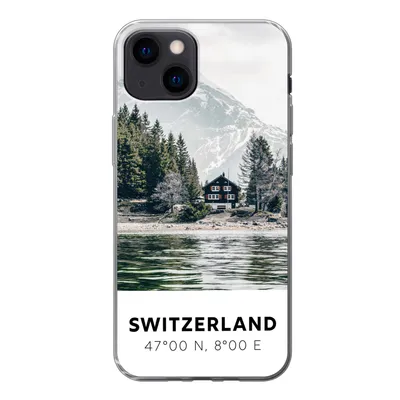 Produktbild von MuchoWow® Handyhülle Schutzhülle Hülle für iPhone 13 mini Schweiz - Berg - Chalet Silikon Softcase Handy Hülle - Softcase