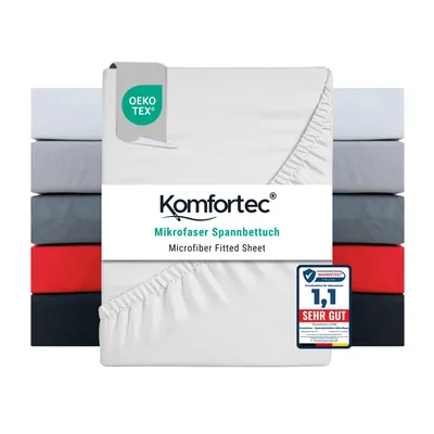 Produktbild von Komfortec Spannbettlaken 140x200 cm, Bettlaken Boxspringbett bis 15cm - 30cm Matratzenhöhe, Weiß