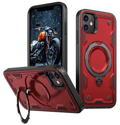 Produktbild von iPhone 11 / XR Hülle - Coverup Armor Back Cover met MagSafe Compatible Kickstand - Rot