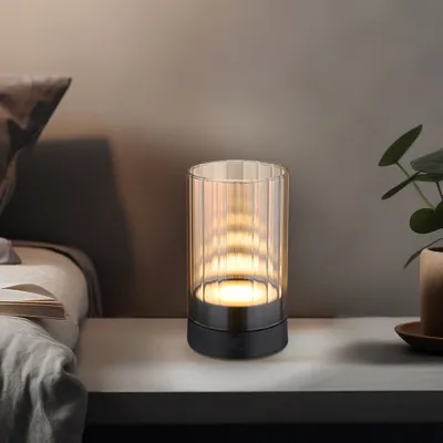 Produktbild von LED Außenleuchte, Tischlampe, amber, Touchdimmer, Akku H 14 cm