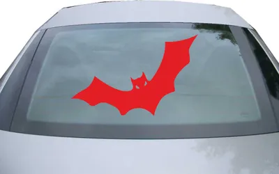Produktbild von Indigos UG - Aufkleber Heckscheibe & Motorklappe DE2232 - rot - 600x388 mm - Fledermaus - Auto Scheiben Fenster Heckklappe Tuning Racing JDM - Die cut