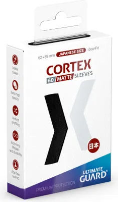 Zdjęcie produktu dla Rękawy Ultimate Guard Cortex, matowe, rozmiar japoński (60) – czarne