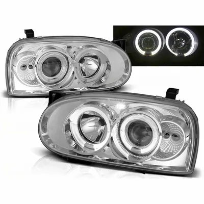Produktbild von LED Angel Eyes Scheinwerfer für VW Golf 3 III chrom 09.1991-08.1997