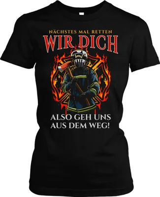 Produktbild von Feuerwehr Damen T-Shirt | Held Freiwillige FFW Firefighter | M16 – L / Schwarz