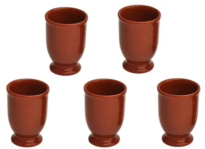 Obrázek produktu pro sada 5 glazovaných hliněných hrnků 175 ml ideálních na medové víno
