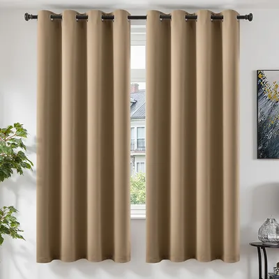 Obrázek produktu pro Sada dvou zatemňovacích závěsů, rozměry 140 x 200 cm, barva khaki, s poutky