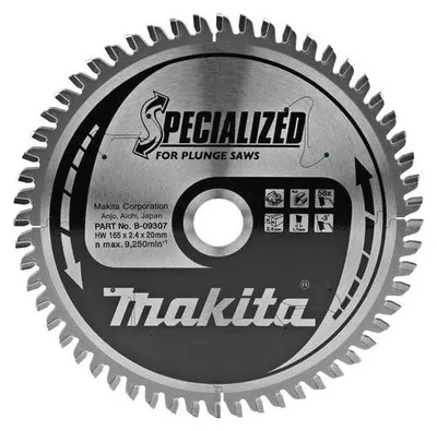 Productafbeelding van Makita B-09307: Speciaal zaagblad, 165x20 mm, 56 tanden