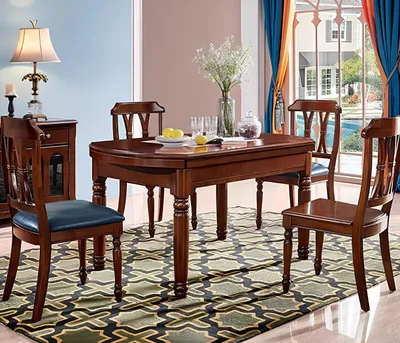 Produktbild von Garnitur Komplett Set Esstisch + 6 Stühle Esszimmer Gruppe Holz Tisch Tische Neu
