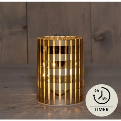 Produktbild von Anna's Collection LED-Zylinder aus Glas, Diamantgold, 9 x 12 cm