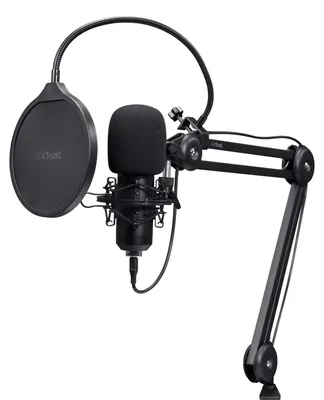 Produktbild von Trust GXT 270 Emita II+, Podcast-Mikrofon, Verflüssiger, Kabelgebunden, USB, Schwarz, Metall