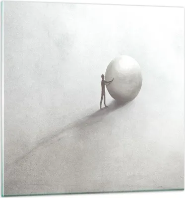 Produktbild von Bilder auf glas - Einteilig - Sisyphus Arbeit Symbol - 60x60cm - Glasbilder - Wandbilder - Bilder - zum Aufhängen bereit - Wanddekoration aus Glas - Glas Bilder - Wandbild auf Glas - GAC60x60-4752