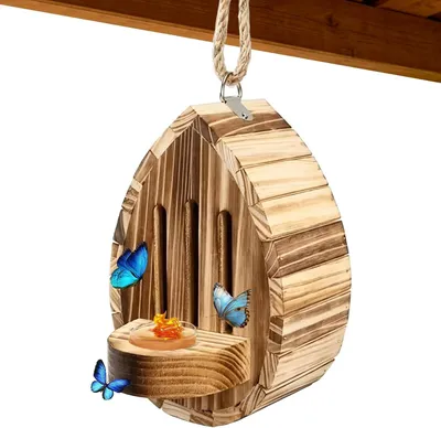 Produktbild von Holz-Schmetterlingshaus - Natürlicher Unterschlupf und Futterplatz für Schmetterlinge