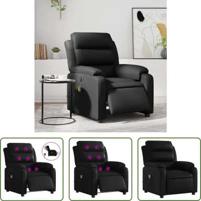 Produktbild von The Living Store Massagesessel Elektrisch Schwarz Kunstleder